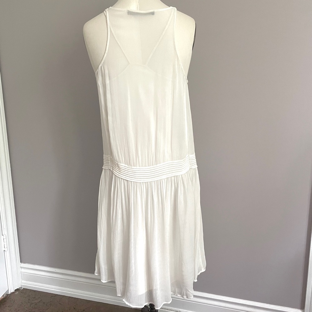 Zara White Embroidered Drop Waist Sheer Boho Dress - XS-Small - Picture 11 of 13